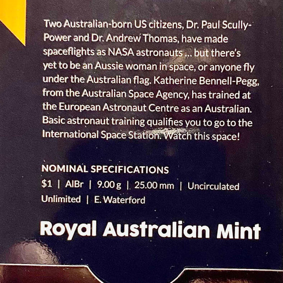 Royal Australian Mint 2024 Out of This World Australia in Space C Mintmark $1 King Charles III Counterstamp UNC Coin