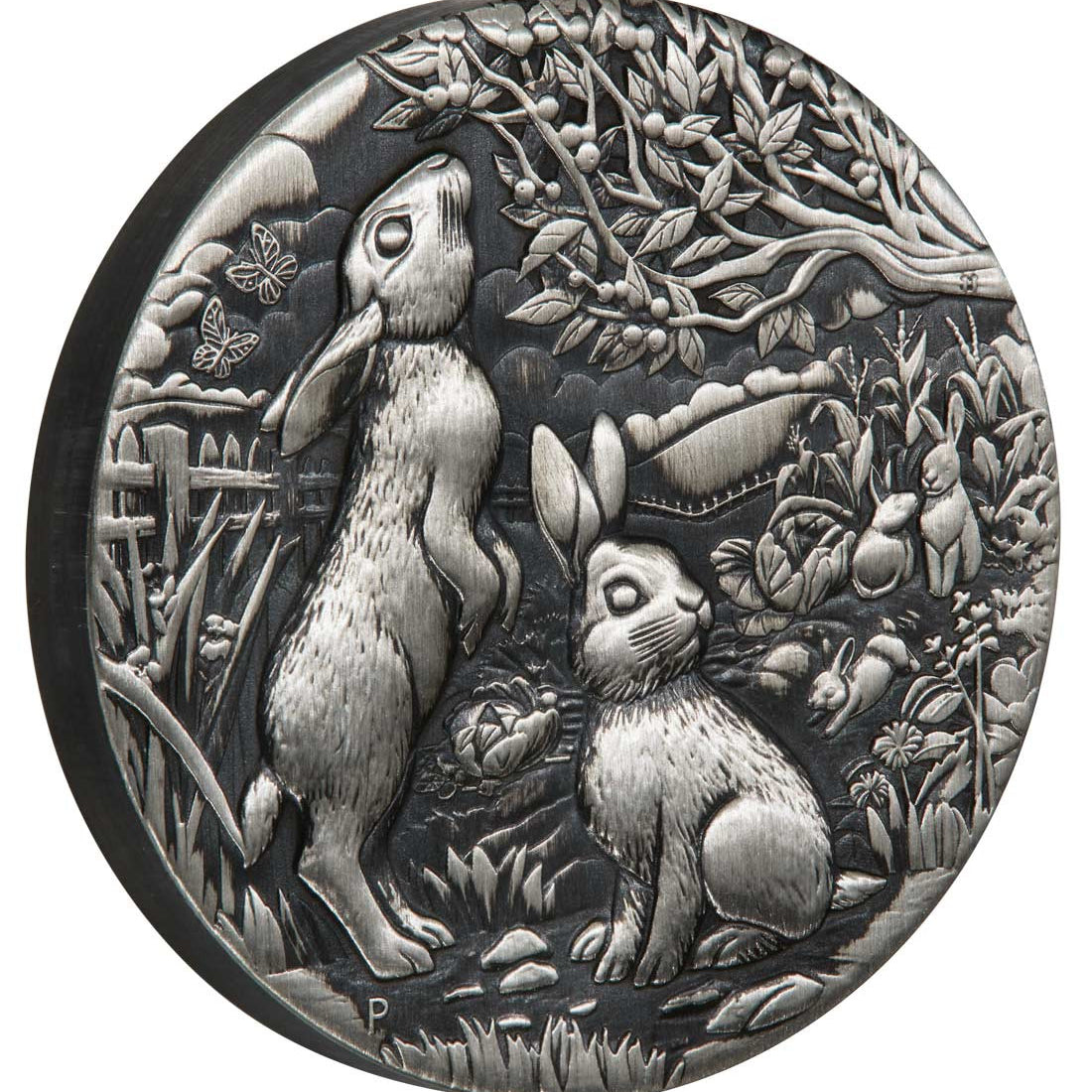 AUSTRALIAN LUNAR SERIES III 2023 YEAR OF THE RABBIT 2oz SILVER ANTIQUED COIN