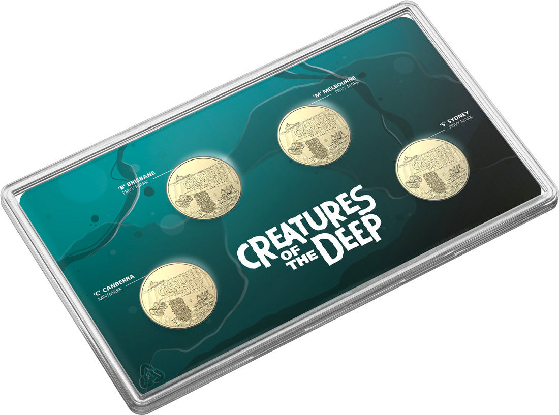 Creatures of the Deep 4 Coin Pack $1 UNC 2023 ALBR Mintmark & Privymark set