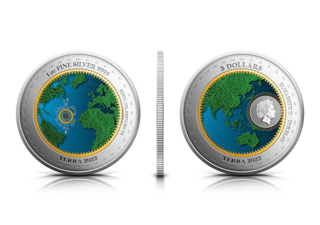 Colorized Terra Tokelau 2022 1oz .9999 Silver BU Coin