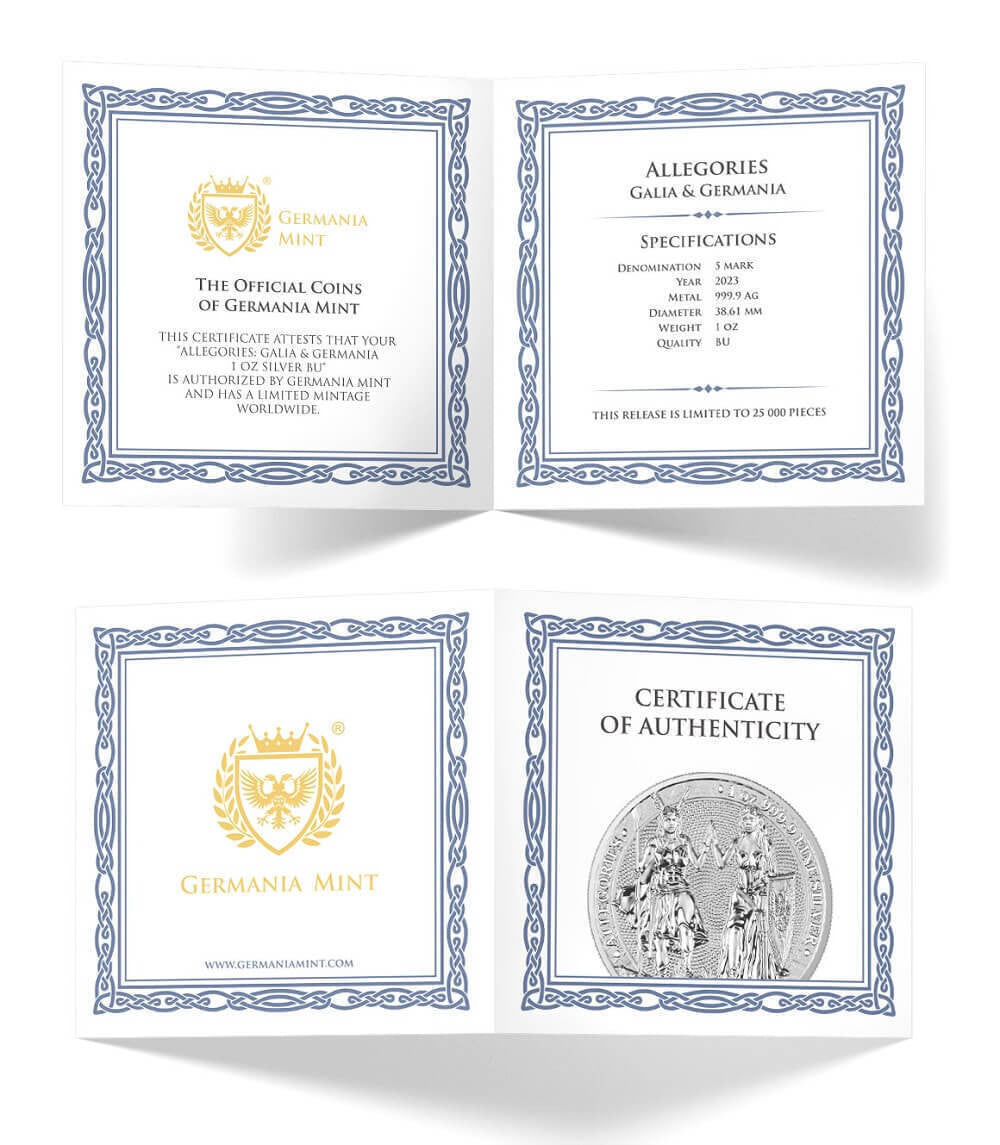Germania Mint Galia and Germania 2023 Silver 1 oz BU Coin
