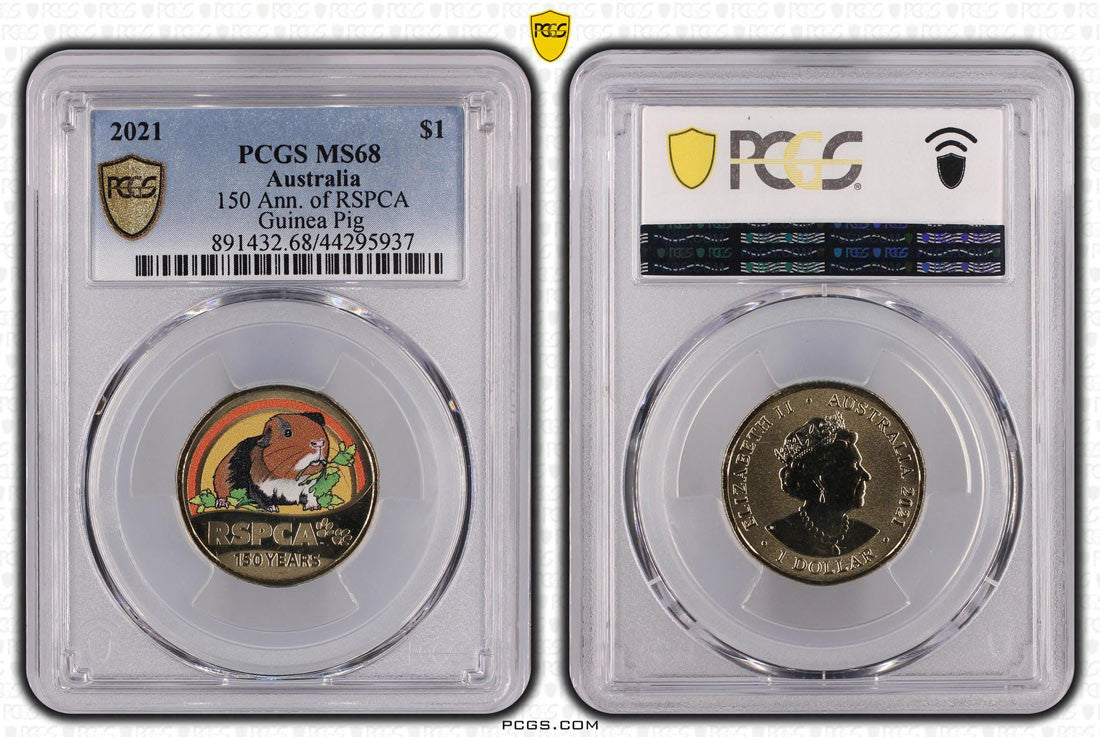 150 Ann. of RSPCA Guinea Pig $1 PCGS MS68 POP 8/1