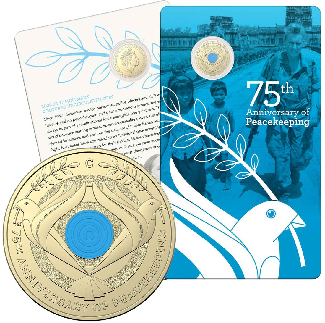 75th Anniversary of Peacekeeping 2022 $2 C Mintmark Uncirculated Coin