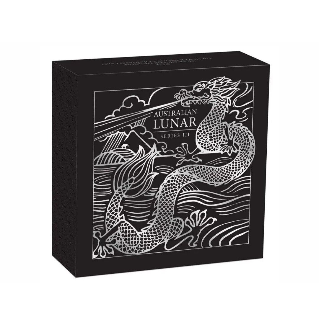 Perth Mint Year of the Dragon 2024 1 oz Silver Proof Coloured Coin  - Lunar Series III