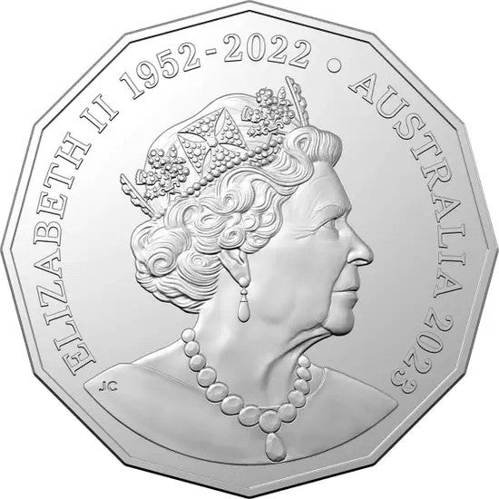 Royal Australian Mint AC/DC 2023 50c 50th Anniversary Colour Cu-Ni Uncirculated Coin