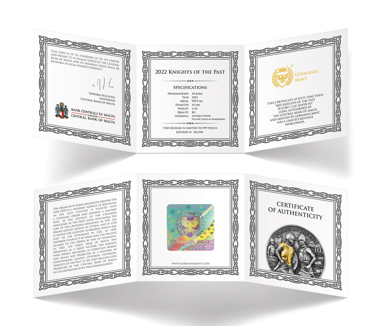 Knights Of The Past 2022 2oz Silver Antique .9999 Coin