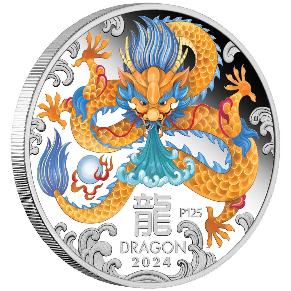 Perth Mint Australian Lunar Series III 2024 Year of the Dragon 1oz Silver Trio