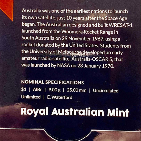 Royal Australian Mint 2024 Out of This World Australia in Space C Mintmark $1 King Charles III Counterstamp UNC Coin