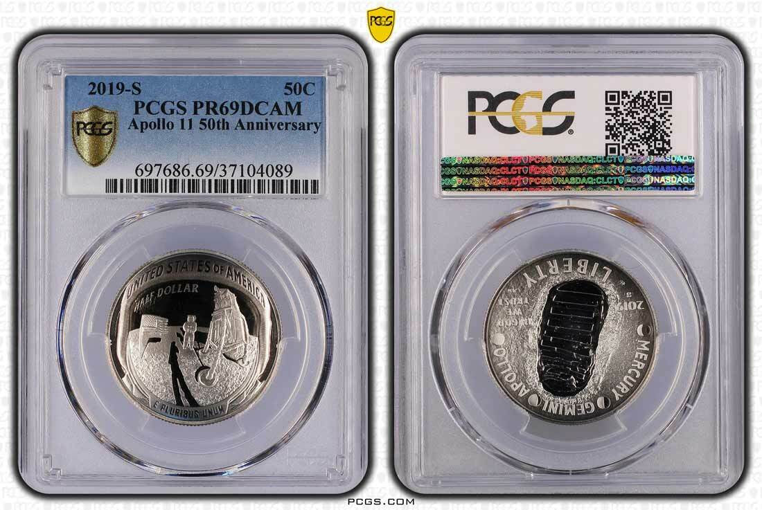 2019 $5 Apollo 11 50th Anniversary Australia/U.S. 2 Pc Set Ag, PR69 ...