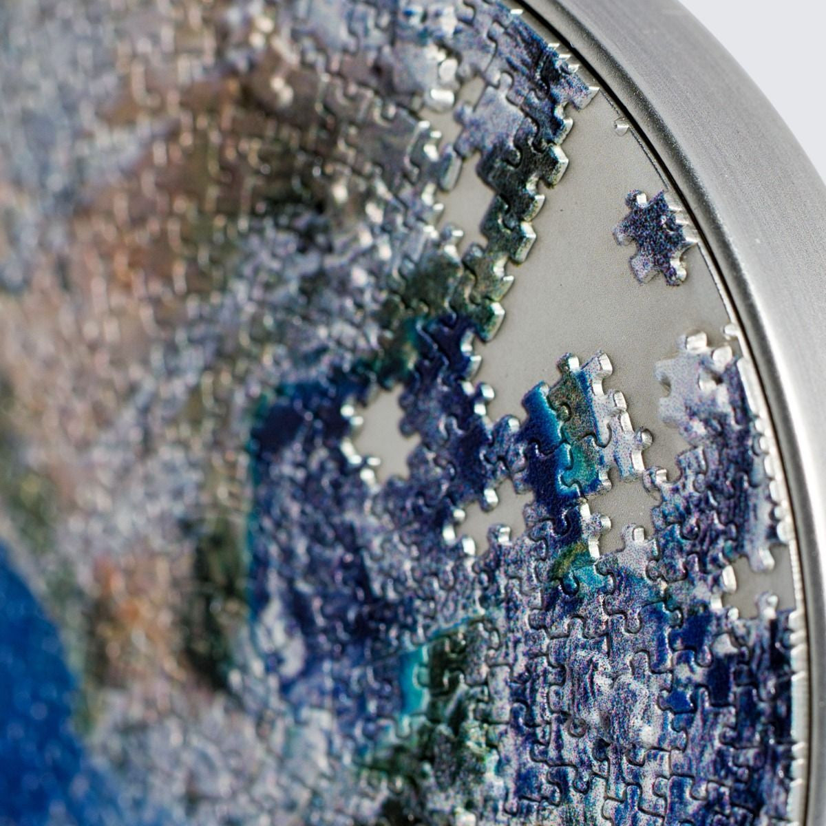 2022 1oz Chad Earth Puzzle .999 Silver Coloured Antiqued