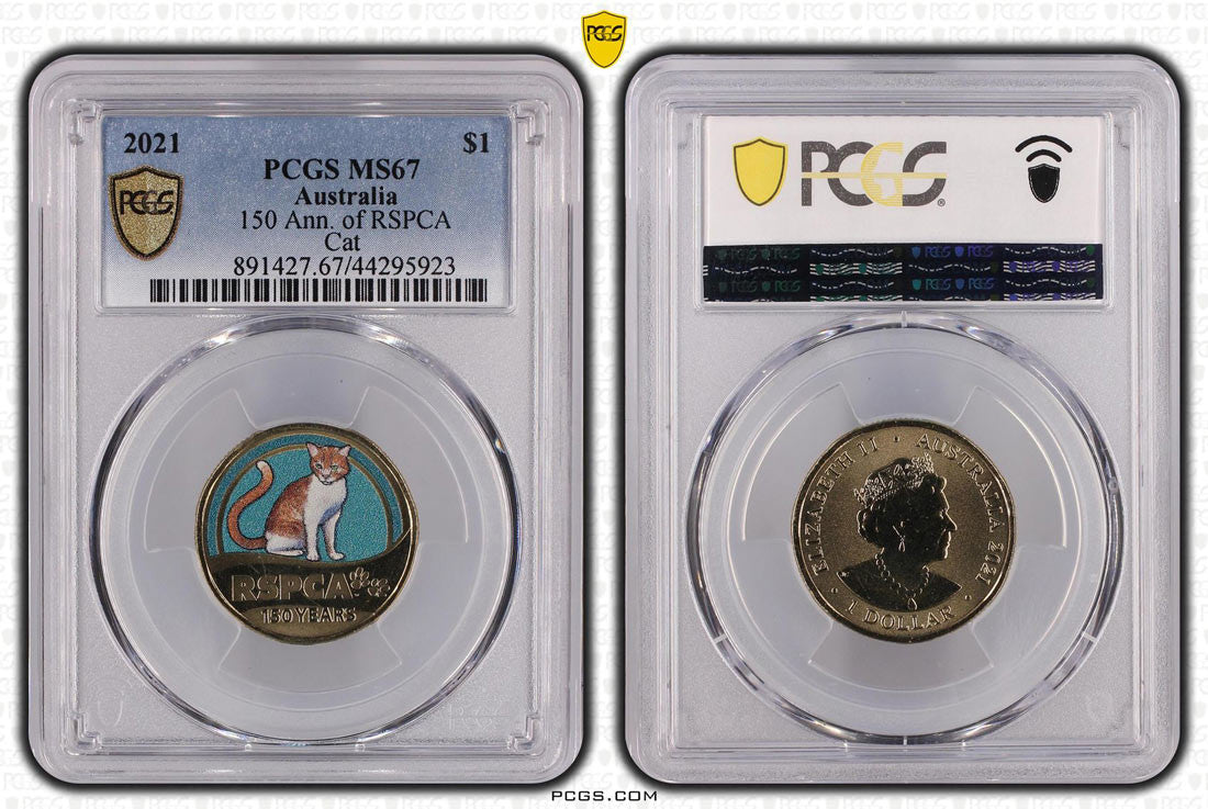 150 Ann. of RSPCA Cat $1 PCGS MS67