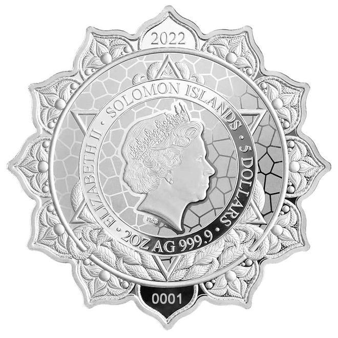 2022 Solomon Islands Antelope of 4th Chakra 2 oz .999 Silver Coloured Coin