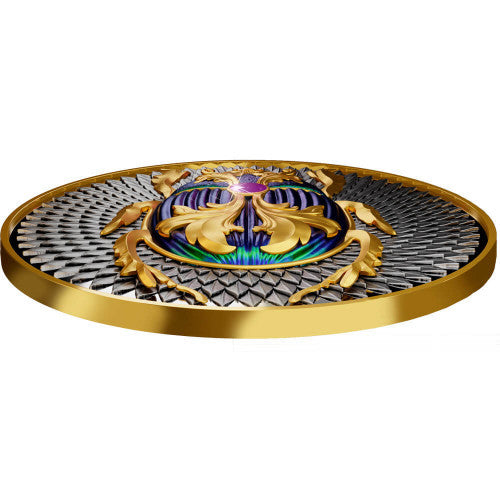 Scarab 2022 Niue $5 2oz Silver Antique Coin