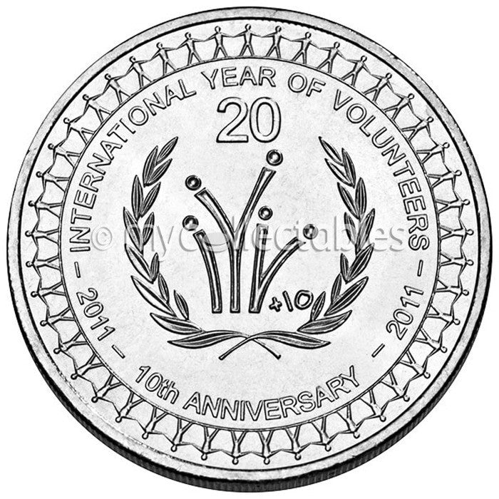 2011 Australian 20c Coin  International Year of Volunteers (Ex Mint Roll)