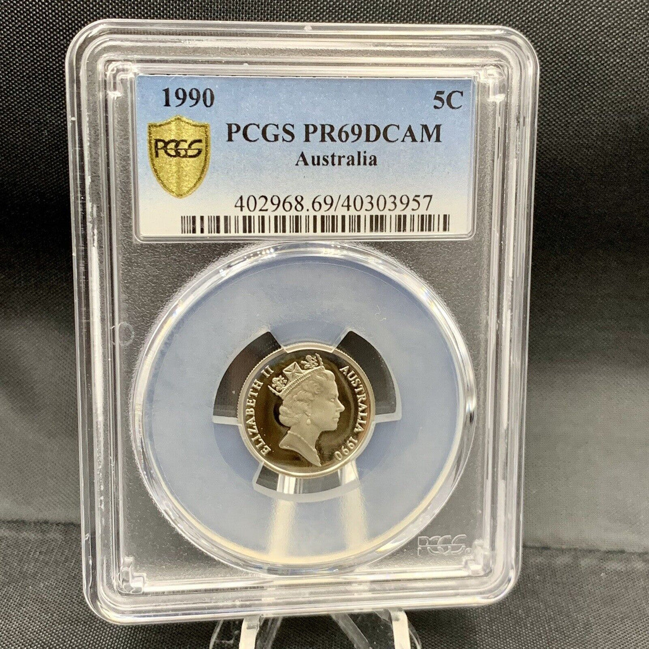 1990 Australian 5c PCGS PR69DCAM Proof Coin
