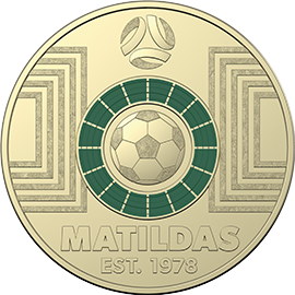 Royal Australian Mint $2 AlBr Dark Green UNC Matilda FIFA Soccer Coin 2023