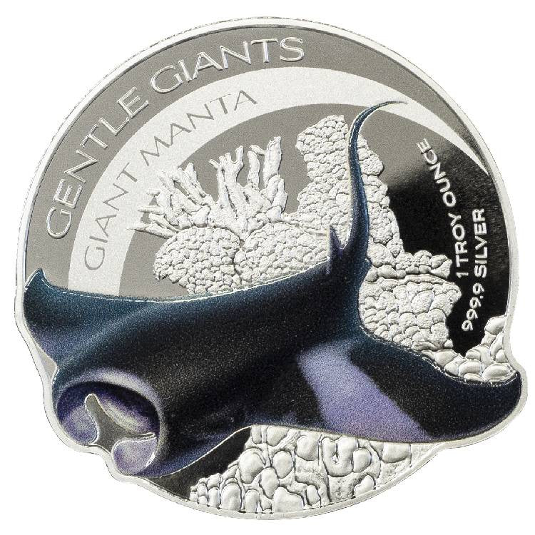 2023 Solomon Islands Giant Manta .9999 1 oz Silver Proof Like Coin