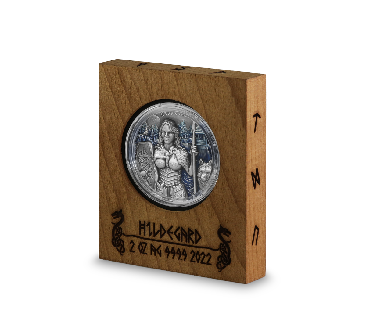 2022 Germania Mint 2oz .9999 Silver BU Ultra High Relief Coin - Valkyries: Hildegard