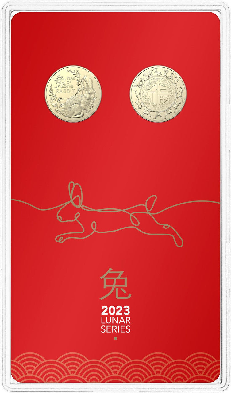 Year of the Rabbit 2023 $1 Unc Two Coin Set