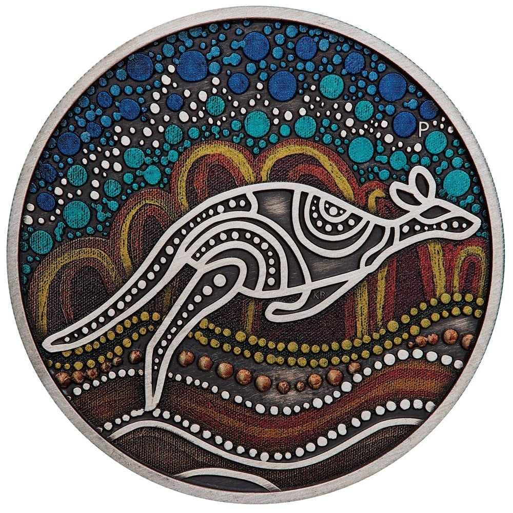 Perth Mint Australian Yongka 2023 2 oz Silver Antiqued Coloured Coin