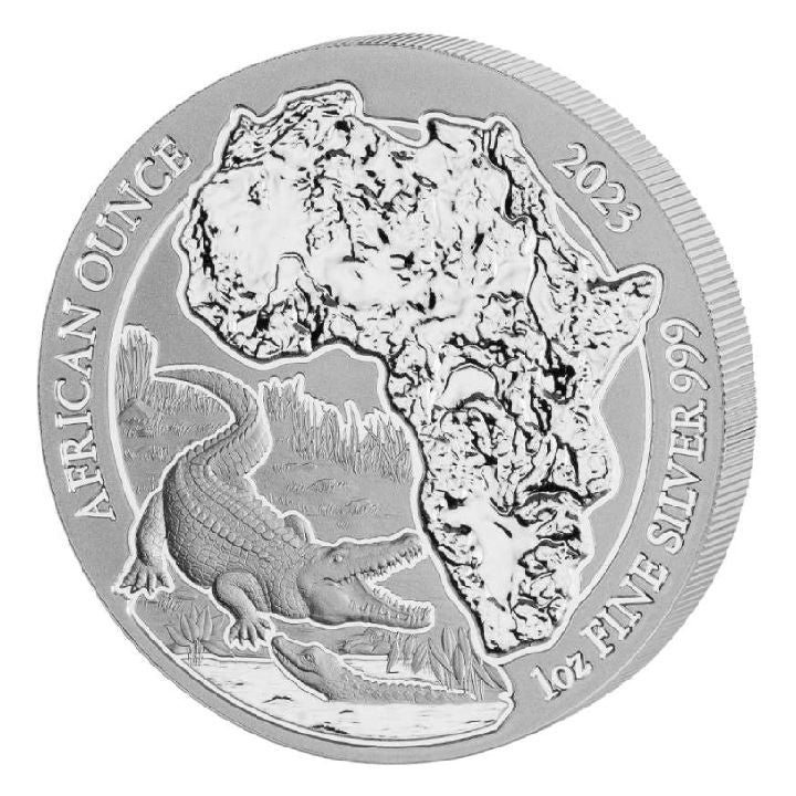 Rwanda: African Ounce - Nile Crocodile 1 oz Silver BU 2023