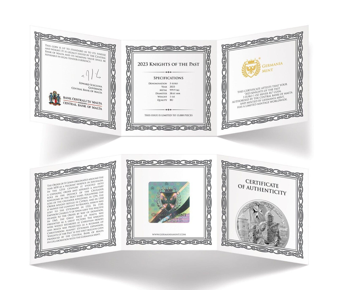 Germania Mint Malta- Knights of the Past 2023 1 oz Silver Bullion Coin