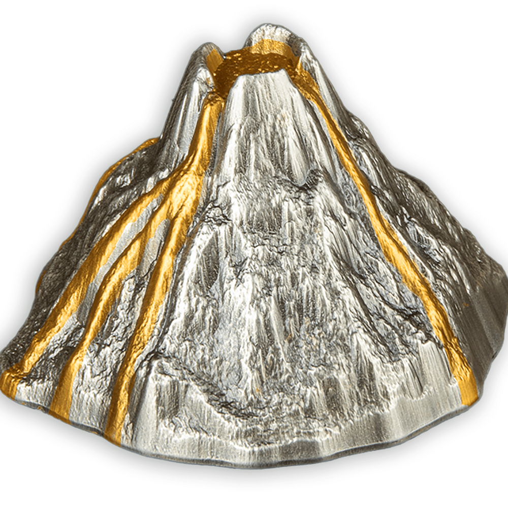 2023 5 oz Vanuatu Volcano .999 Silver 3D coin