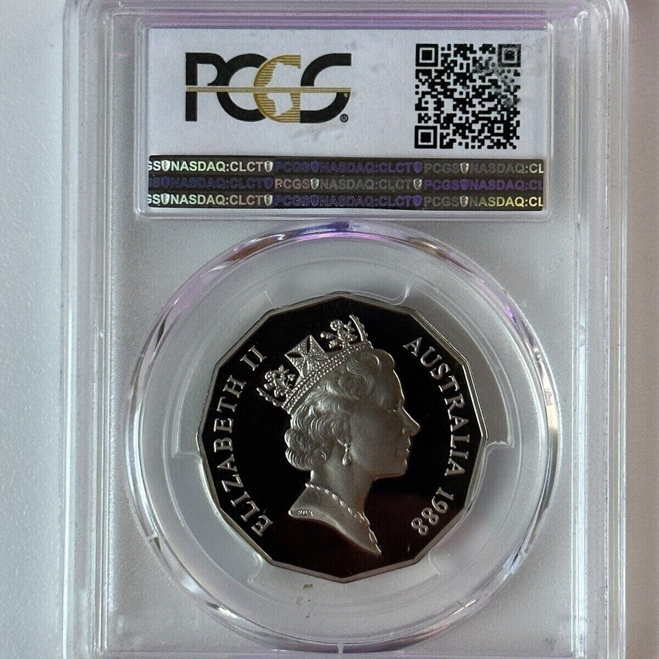 1988 Australian 50c Bicentennial PCGS PR68DCAM Proof Coin