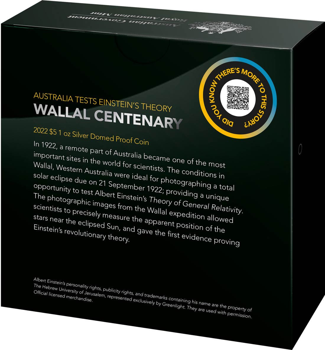 Wallal Centenary 2022 $5 1oz Silver Domed Proof