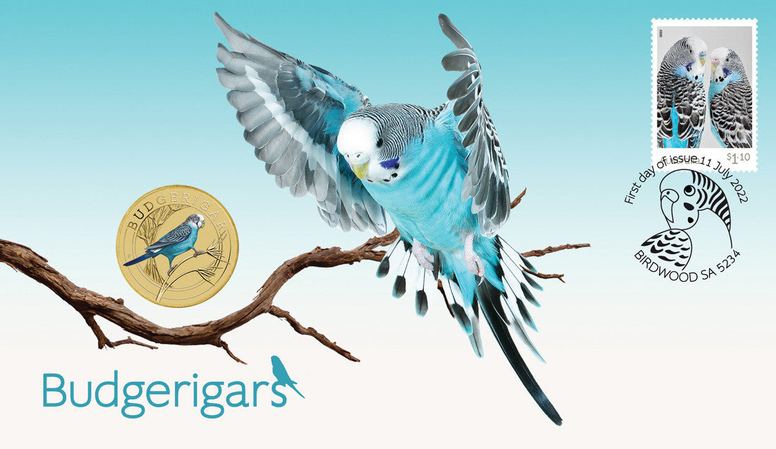 Budgerigars Postal Numismatic Cover