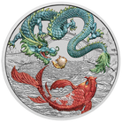 Perth Mint Chinese Myths and Legends - Green Dragon and Koi 1 oz Silver 2023 Coin
