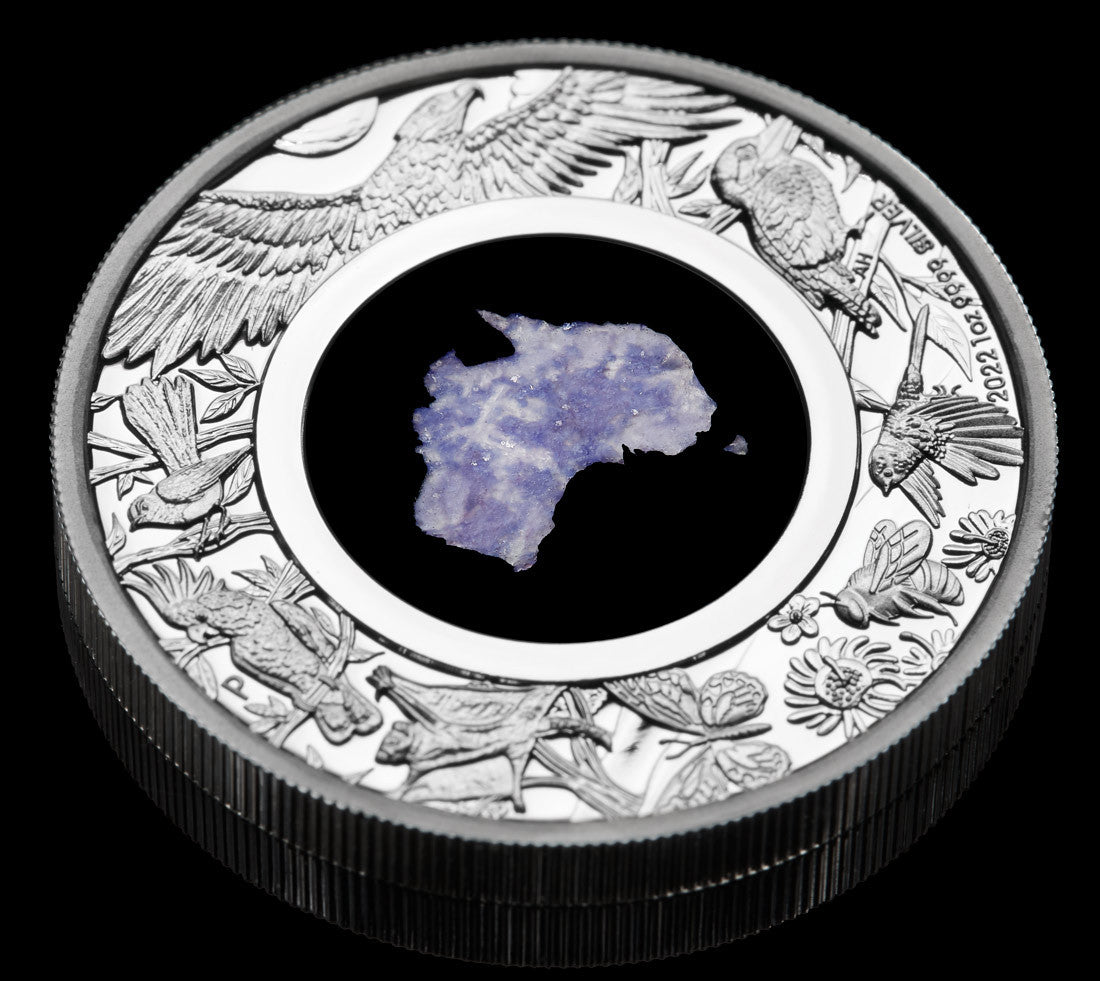 Great Southern Land 2022 1oz Silver Proof Blue Lepidolite Coin