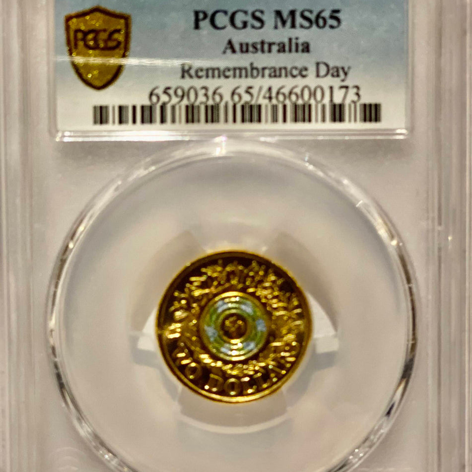 Royal Australian Mint 2017 $2 2015 Remembrance Day PCGS MS65