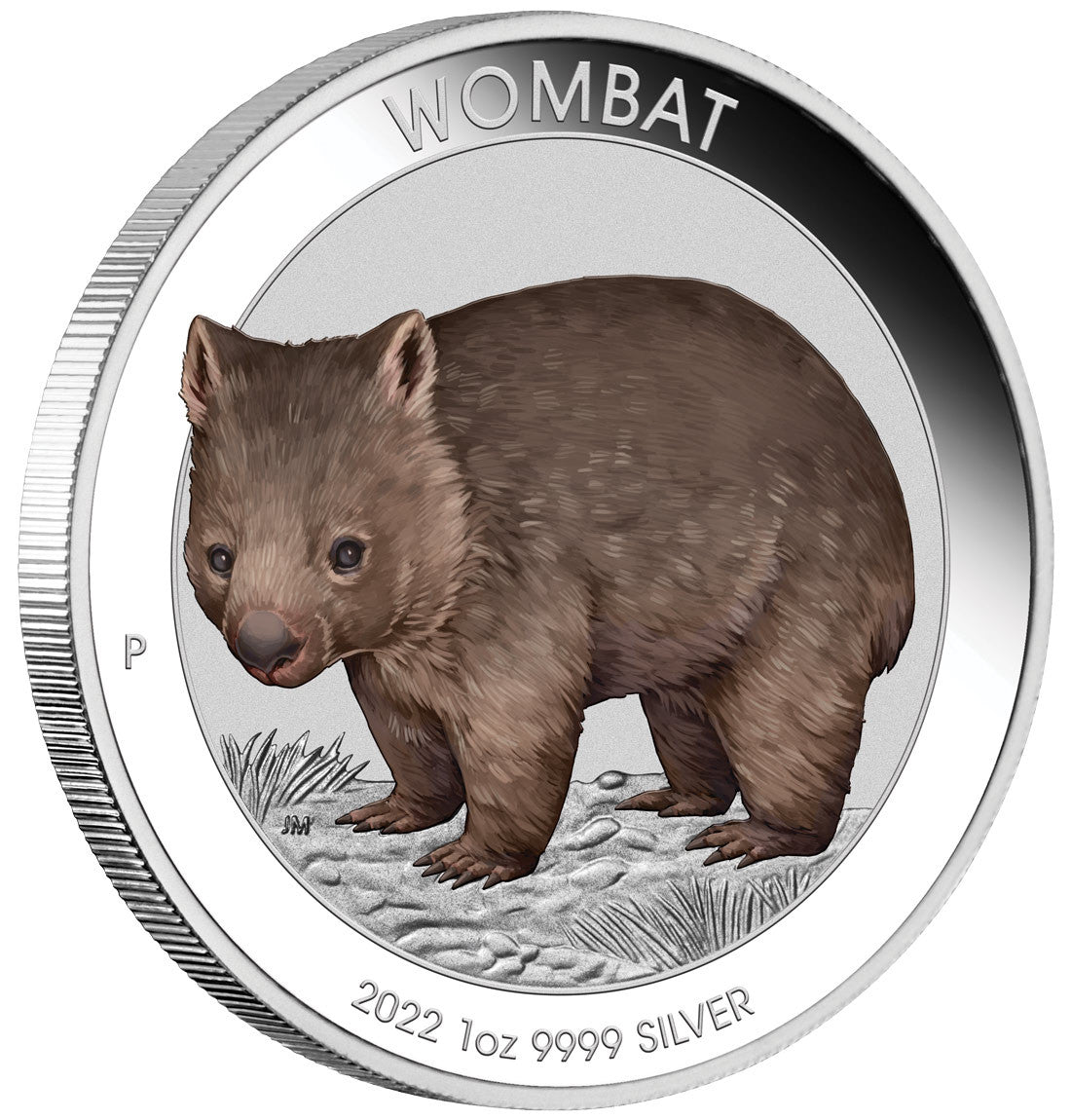 2022 1oz Silver Coloured Coin in Card - Wombat