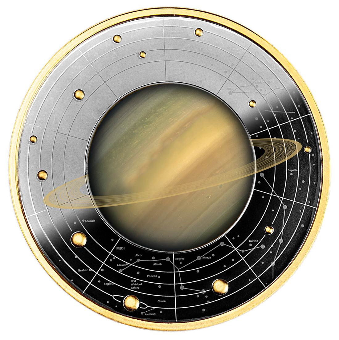 2021 Cameroon 500 Francs Silver Ruthenium Coin - Solar System - Saturn