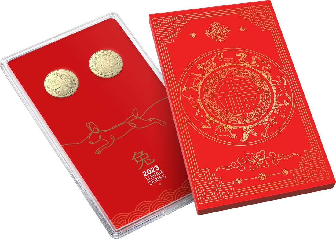 Year of the Rabbit 2023 $1 Unc Two Coin Set