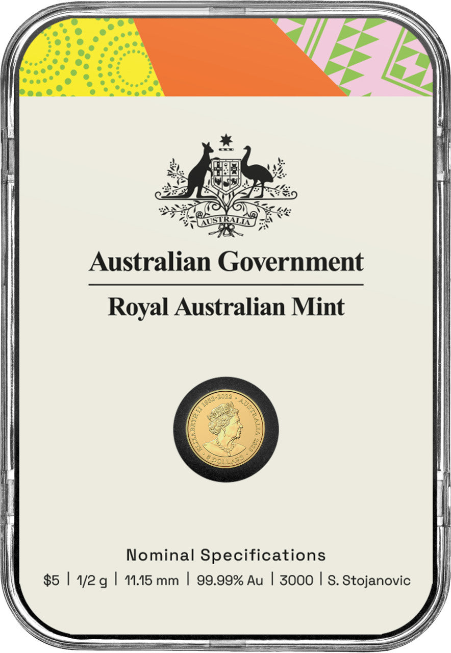 Royal Australian Mint 2023 $5 FIFA Women's World Cup 1/2 g Gold Frosted Uncirculated Coin