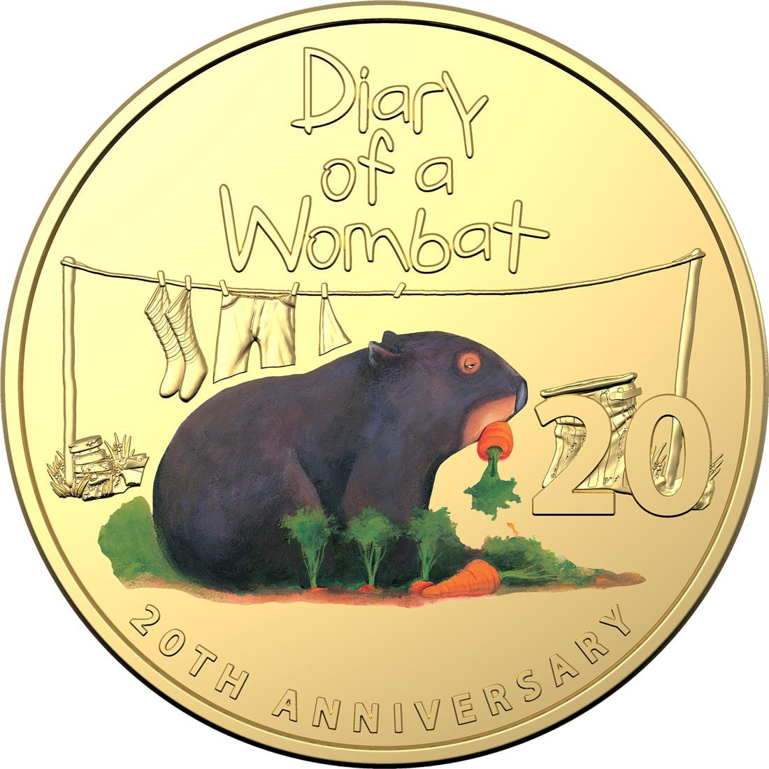 20th Anniversary of Diary of a Wombat - Deluxe Edition Book - 2022 20c Gold Plated