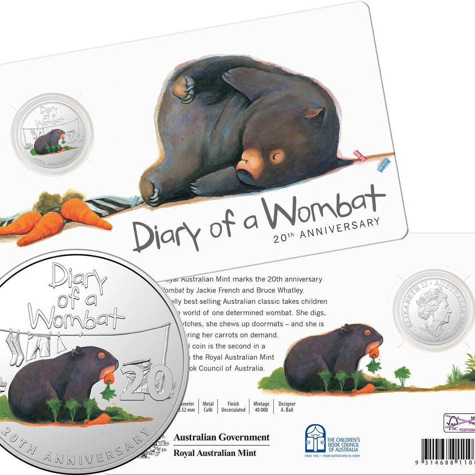 20th Anniversary Diary of a Wombat 2022 Coloured 20c