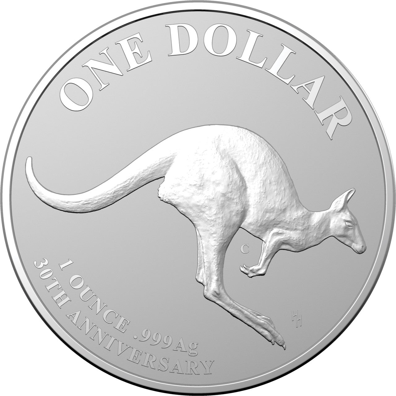 Royal Australian Mint Mob of Thirty 2023 $1 1oz C Mint Mark Fine Silver Frosted UNC Coin Kangaroo