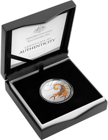 Royal Australian Mint Desert Scorpion 2023 1oz .999 Silver Coloured Proof Coin - Australia's Most Dangerous