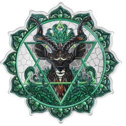 2022 Solomon Islands Antelope of 4th Chakra 2 oz .999 Silver Coloured Coin