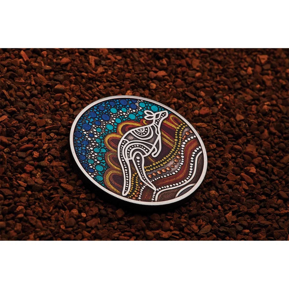 Perth Mint Australian Yongka 2023 2 oz Silver Antiqued Coloured Coin