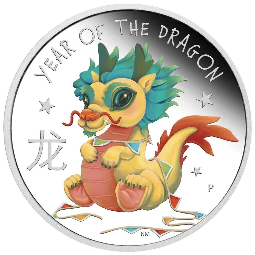 Perth Mint 2024 Lunar III Baby Dragon 1/2 oz Silver Proof Coloured Coin