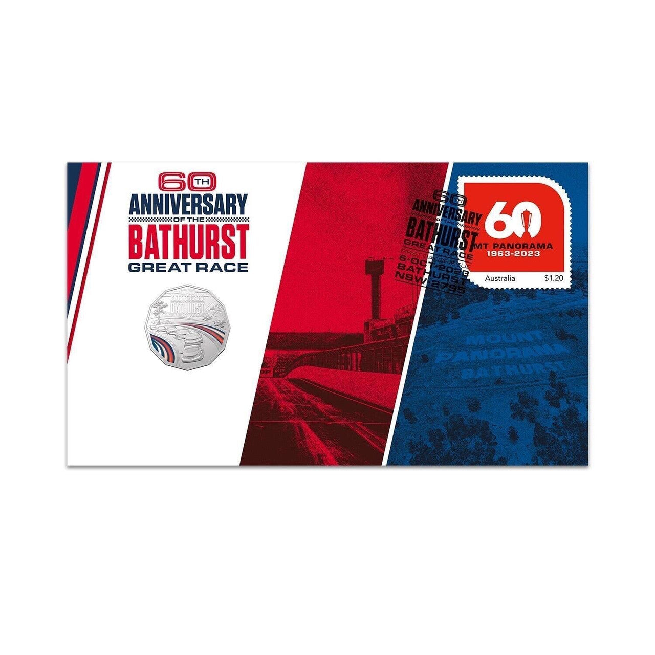 Royal Australian Mint 2023 50c UNC Coin 60th Anniversary  of the Bathurst Great Race PNC