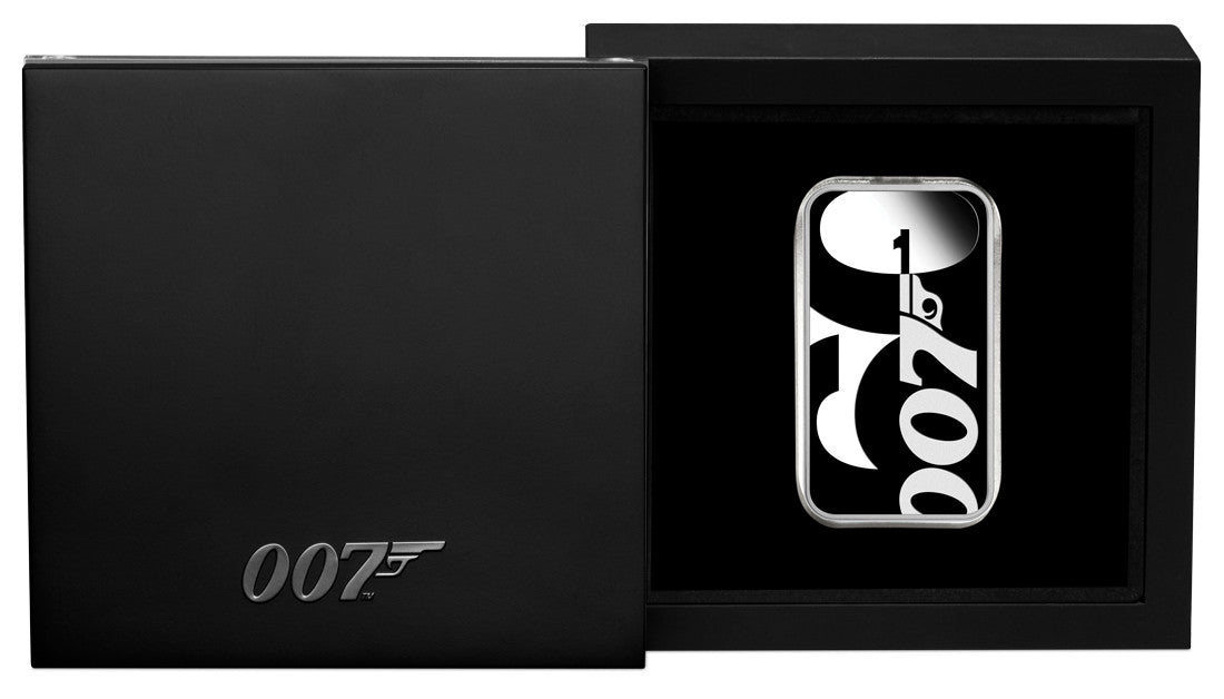 60 Years of Bond 2022 1oz Silver Proof Coloured Rectangular Coin