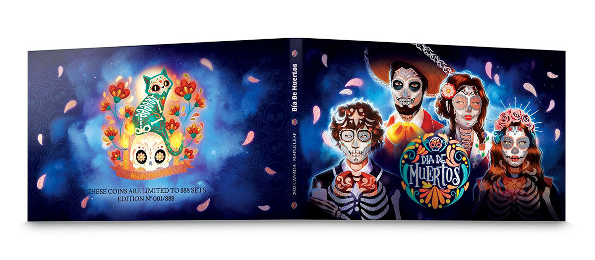 Día de Muertos - 2022 Canadian Maple Leaf 1oz Silver Bullion - Set of 3