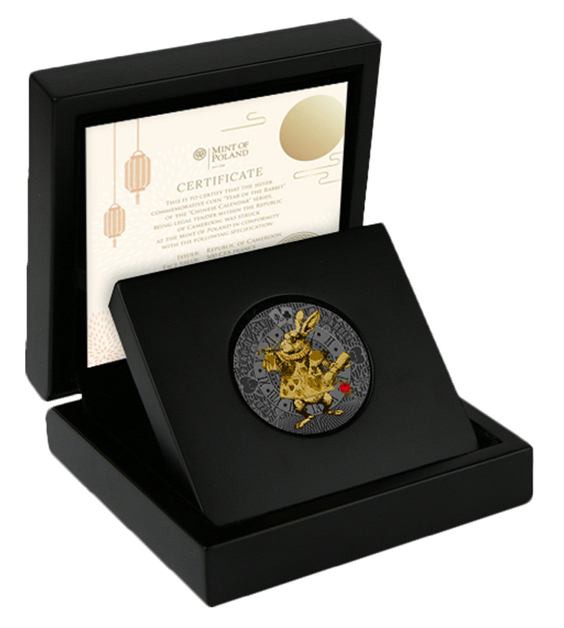 Year of the Rabbit (Ruthenium) 2023 Cameroon 500 Francs Silver Proof Coin