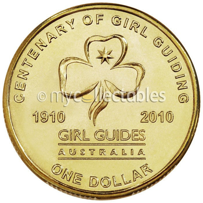 2010 Australian $1 Coin - Centenary of Girl Guiding (Ex Mint Roll)