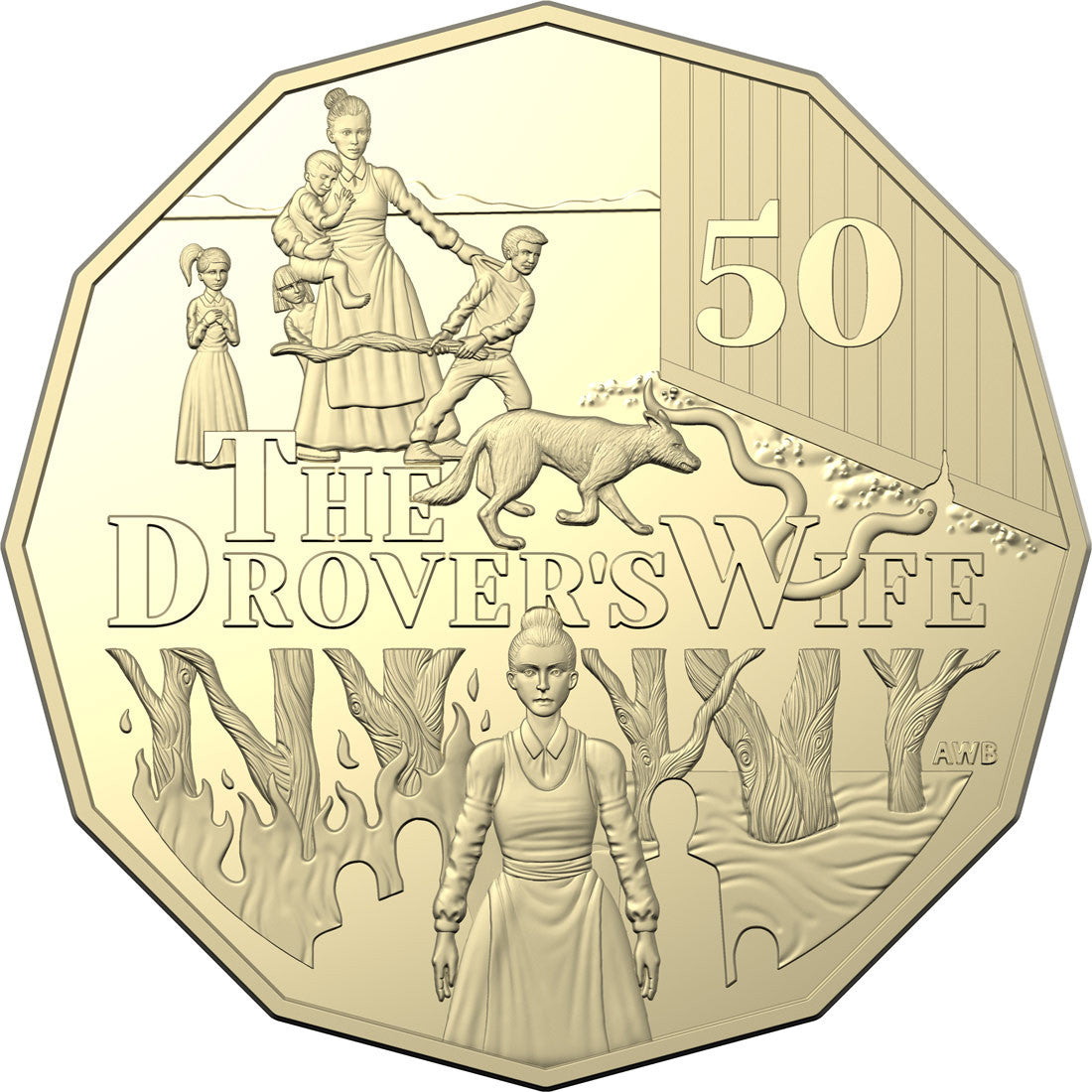 2022 50c Albr Uncirculated Coin – Henry Lawson – The Drovers Wife